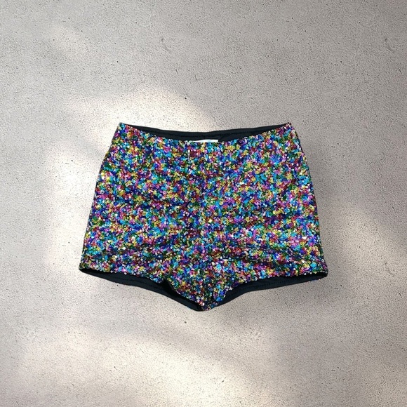 Vintage Charlotte Russe Multi-Coloured Sequin Shorts - Picture 1 of 3